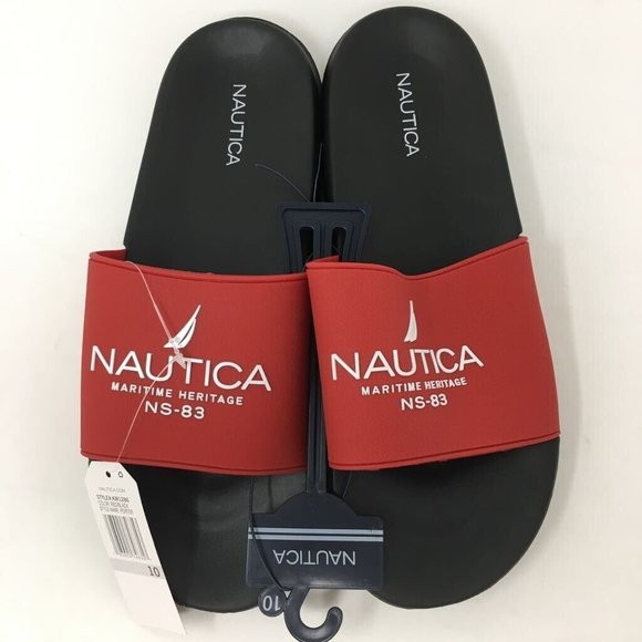 Nautica Other - Nautica Mens Porter Slide Sandals Red Black Slip Ons 10 EUR 43 New